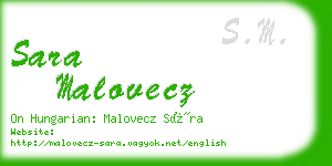 sara malovecz business card